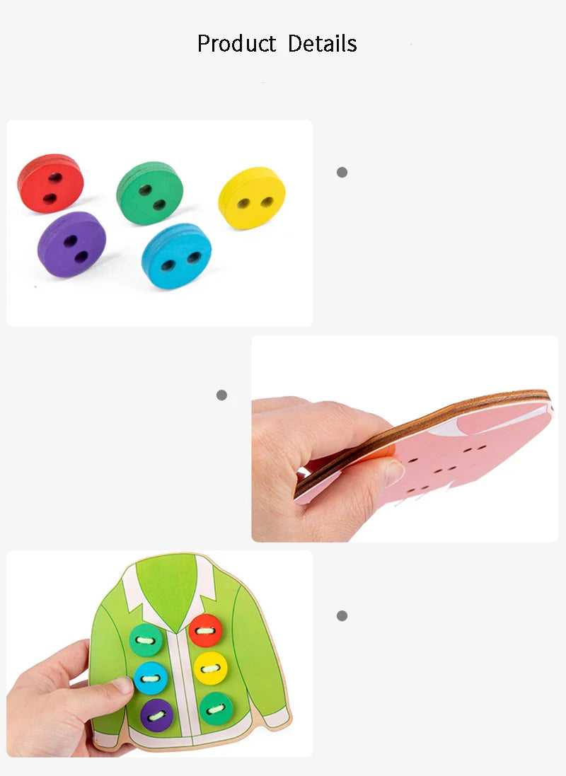 Clothes & button sewing board game.