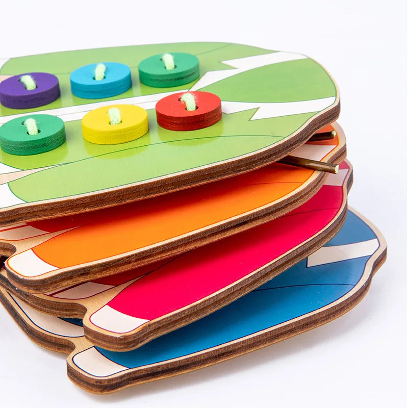 Clothes & button sewing board game.