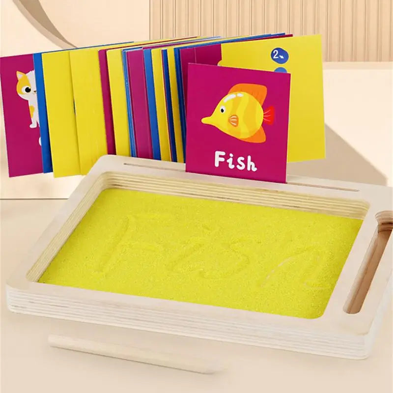 Wooden Sand Tray with Pen (Writing Letters and Number)