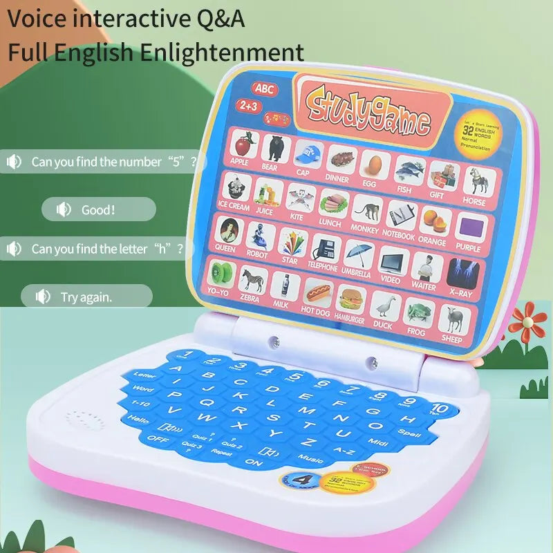 English Learning Small Battery Laptop Toy for Kids