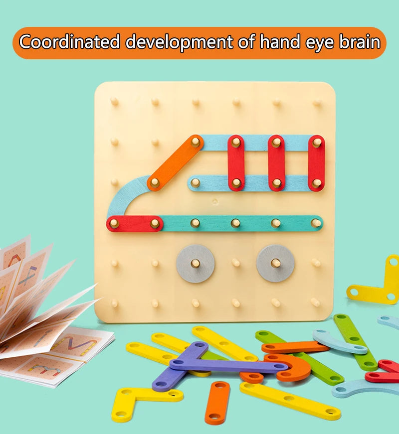 Board Puzzle Toy (Geometric Graphics with Cards)