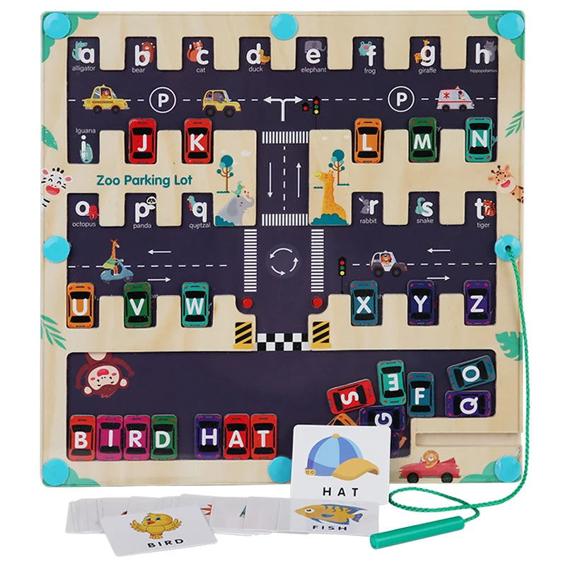Magnetic Toy (English letters & car parking Maze)