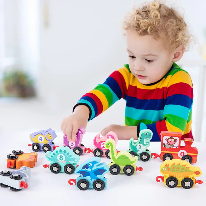 Dinosaurs number Train 11Pcs