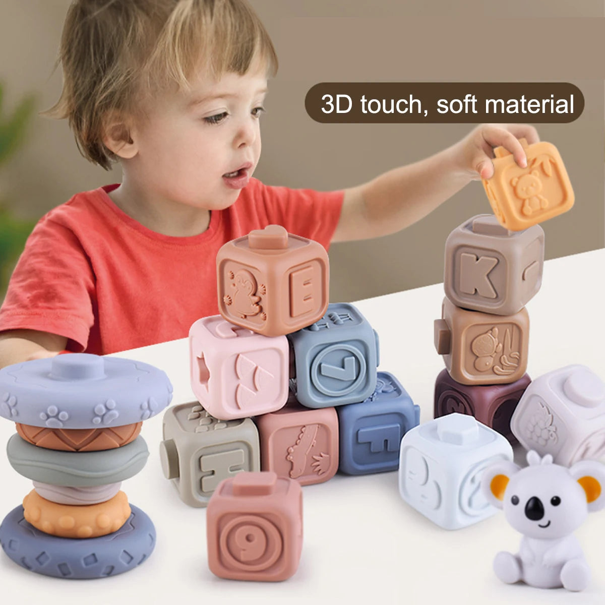 Silicone Building Blocks Toys 6pcs