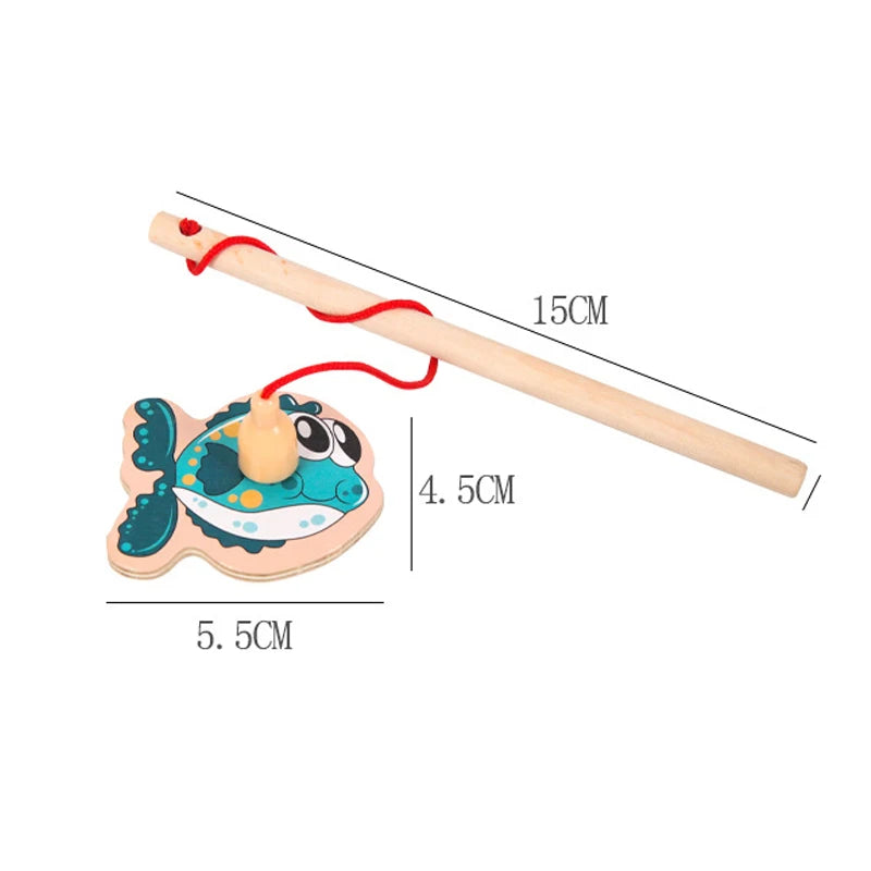 Wooden Magnetic Fishing Toys for Baby Parent-Child Interactive