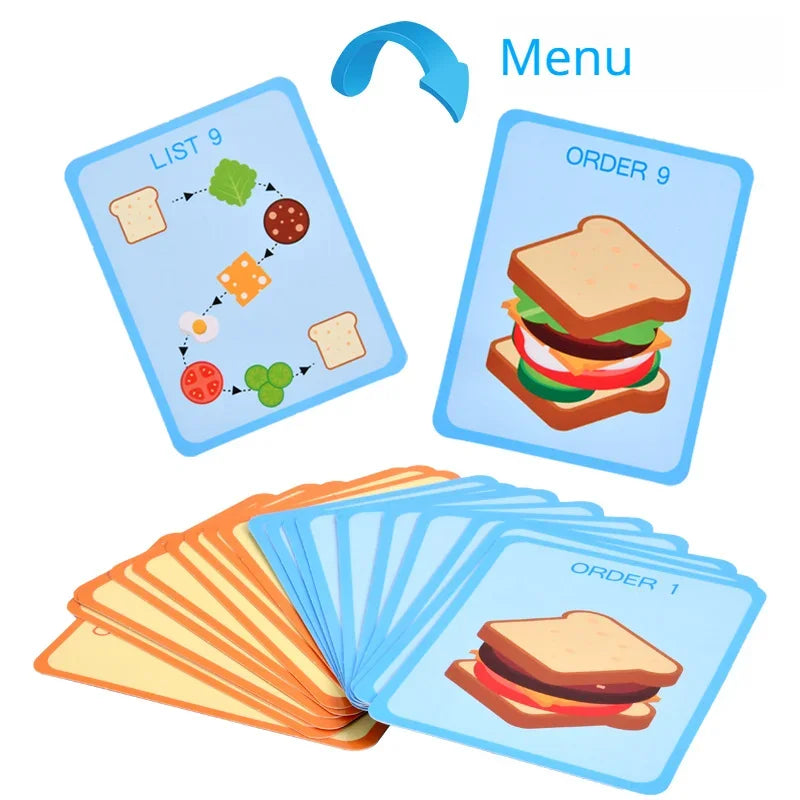 Wooden Simulation Toy (Hamburger & Sandwich)