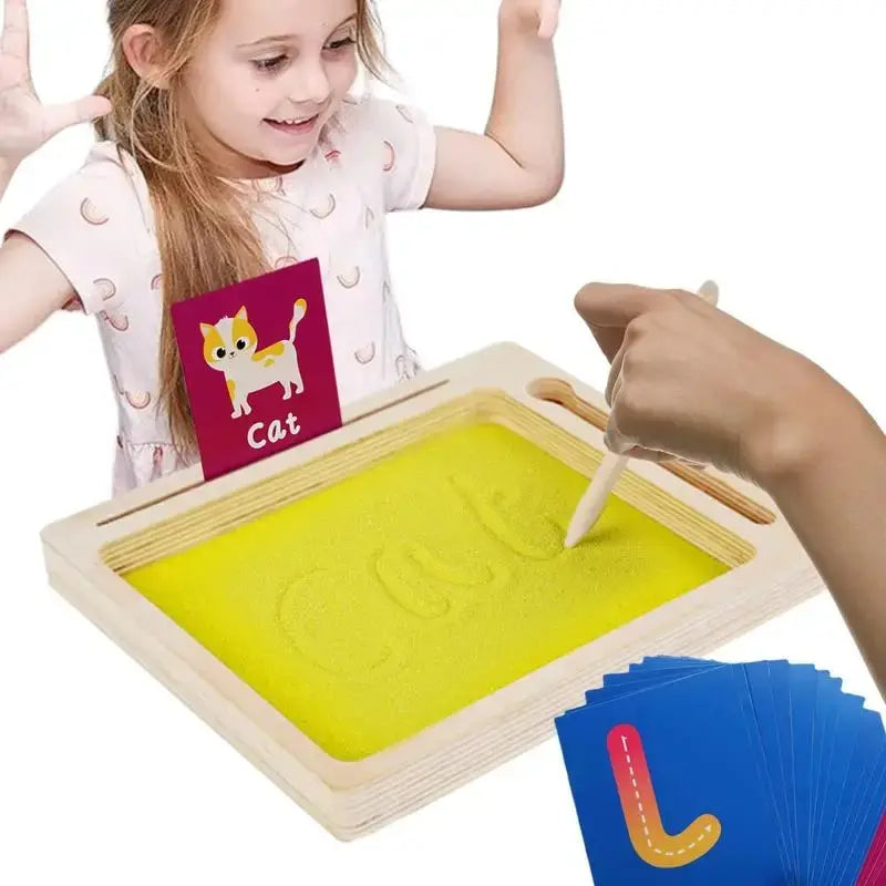 Wooden Sand Tray with Pen (Writing Letters and Number)