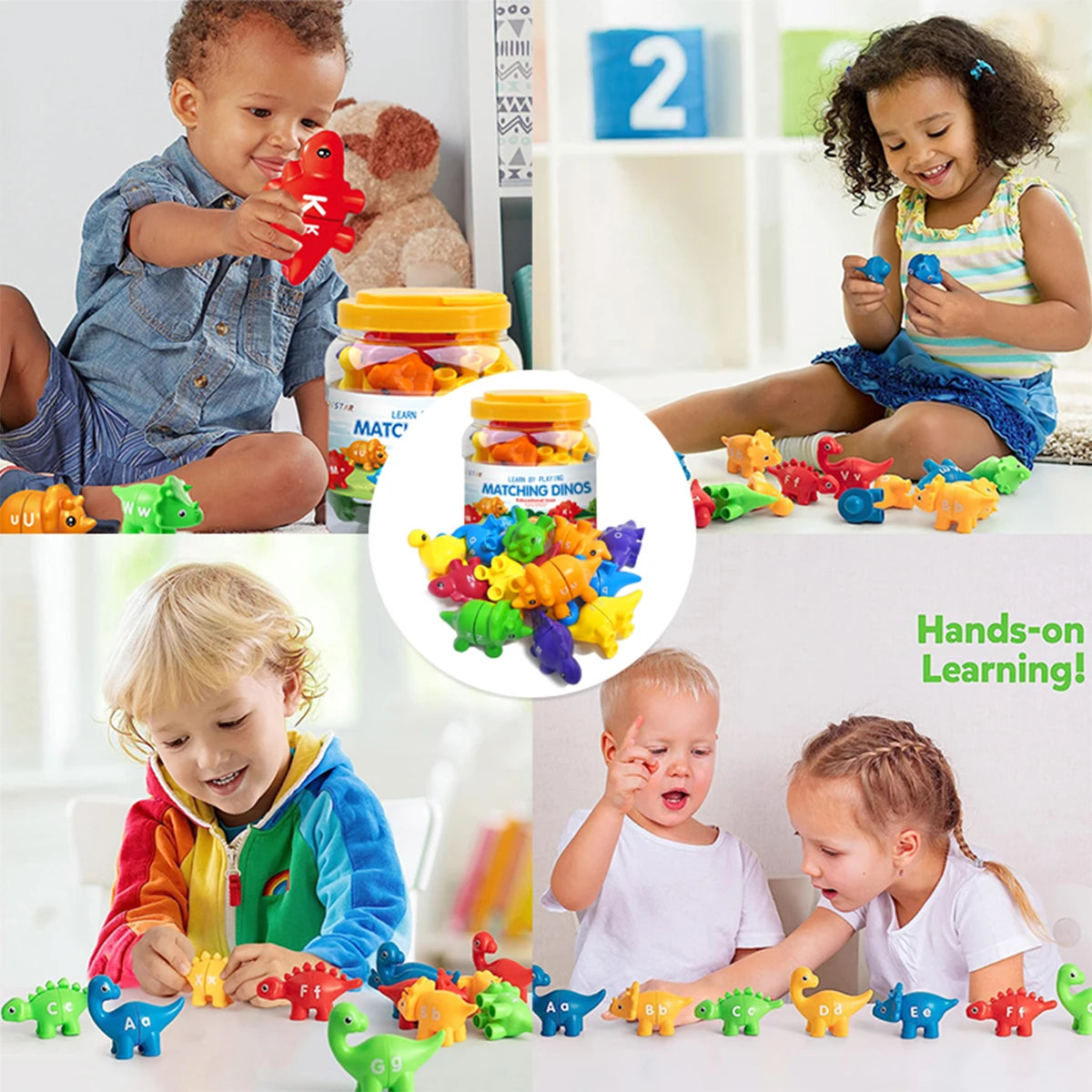 Dinosaur Matching Letters and Numbers