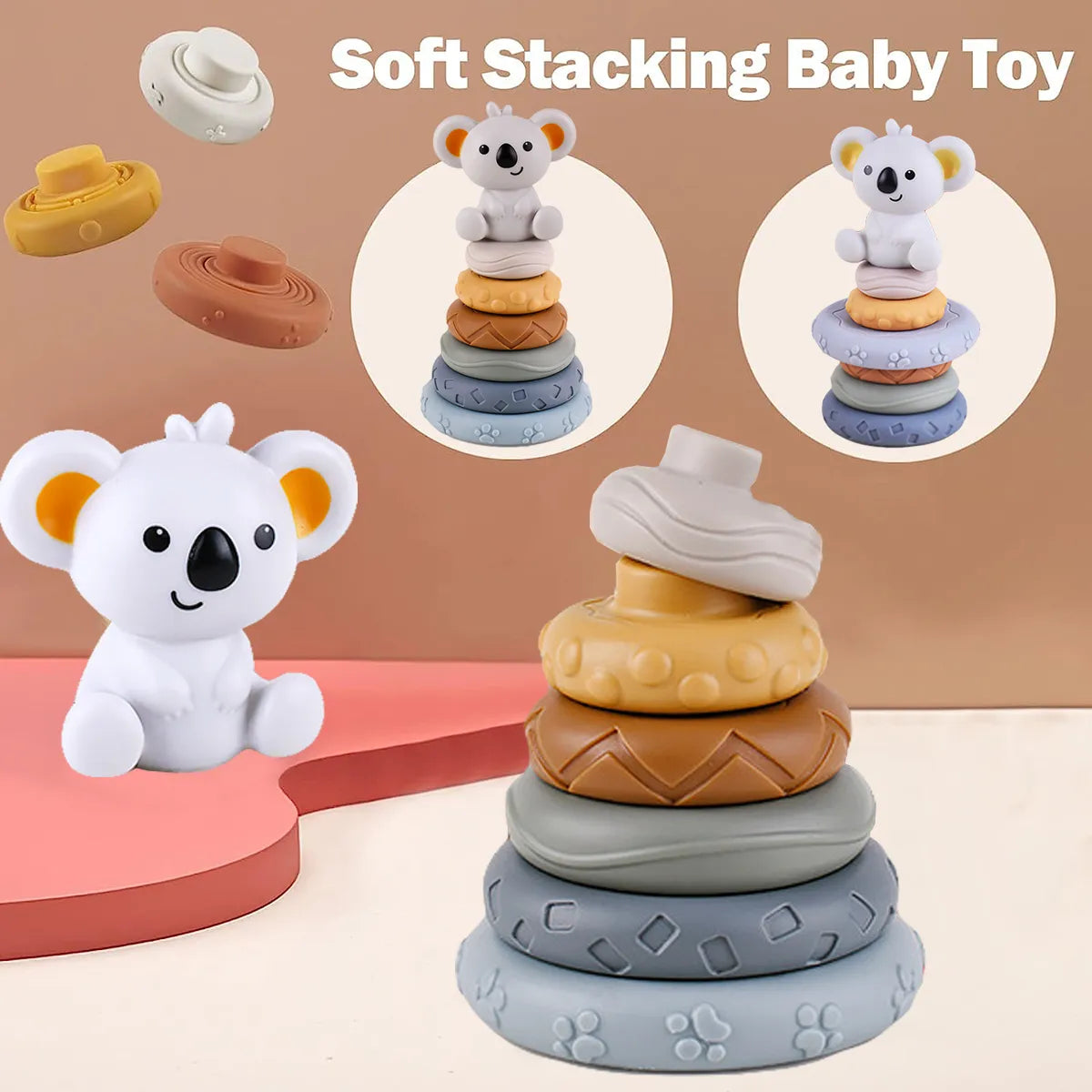 Silicone Building Blocks Toys 6pcs