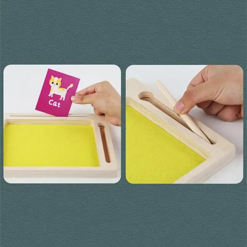 Wooden Sand Tray with Pen (Writing Letters and Number)