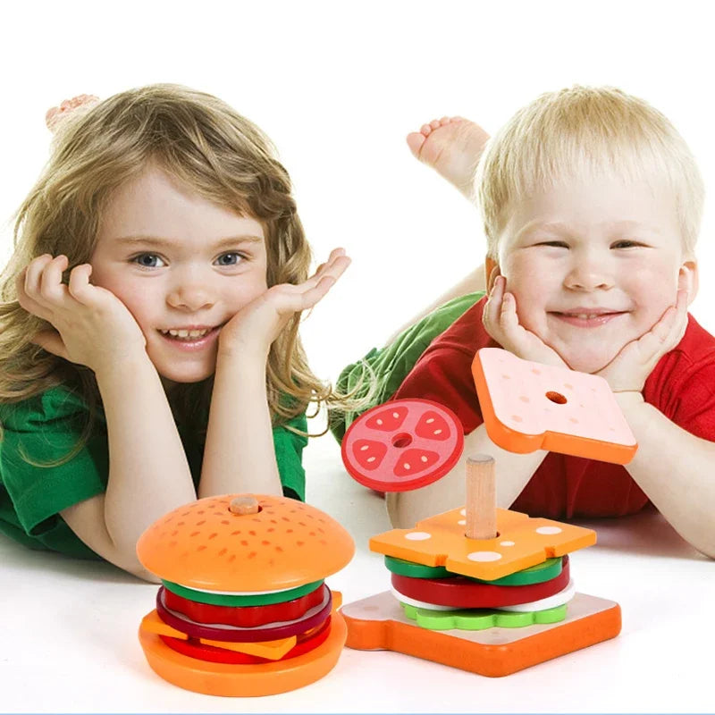 Wooden Simulation Toy (Hamburger & Sandwich)