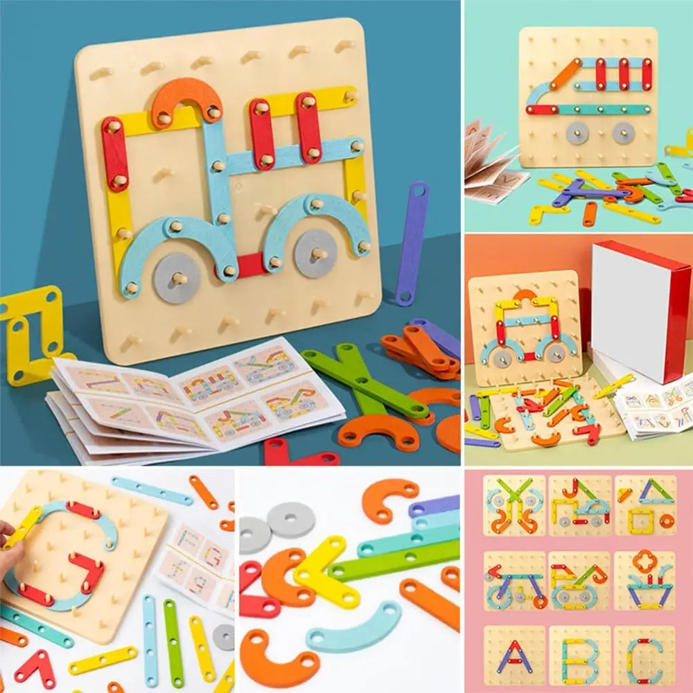Board Puzzle Toy (Geometric Graphics with Cards)