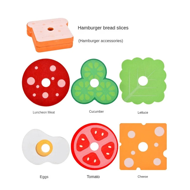 Wooden Simulation Toy (Hamburger & Sandwich)