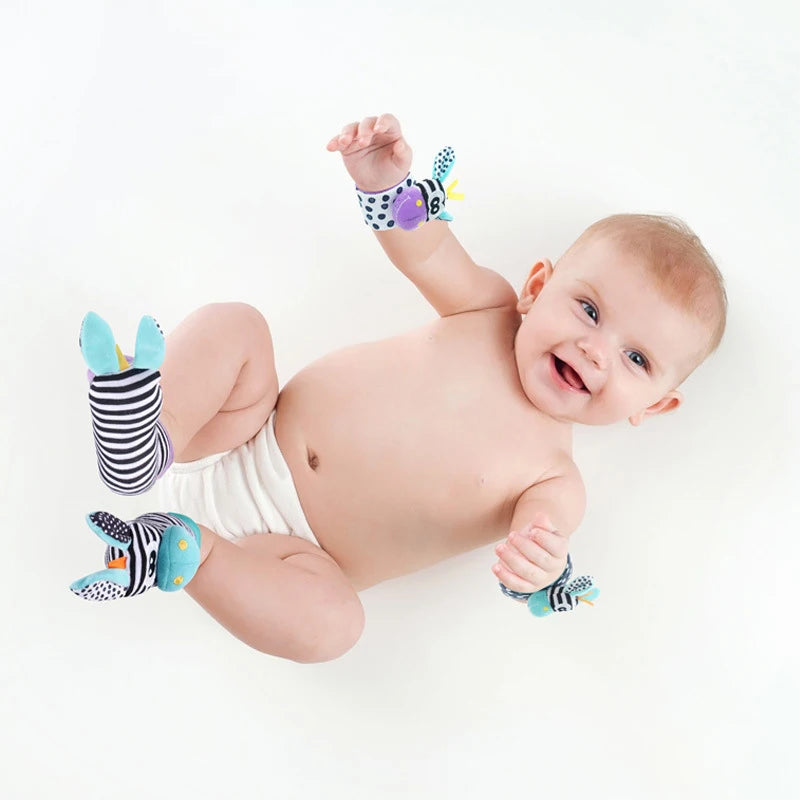 Baby Rattle Toys Wrist & Foot Finder Sock