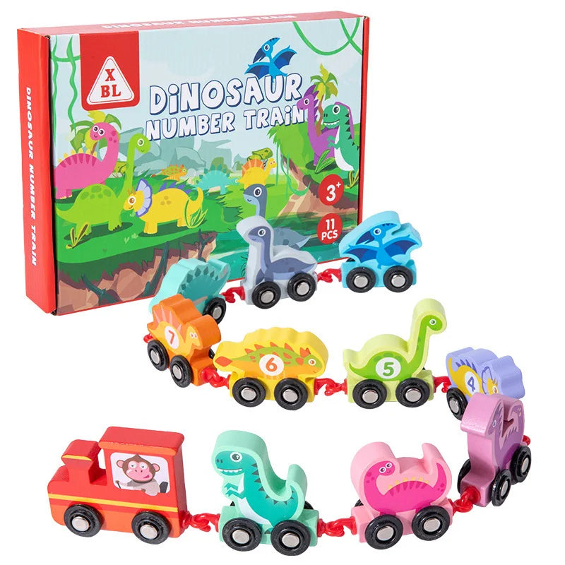 Dinosaurs number Train 11Pcs