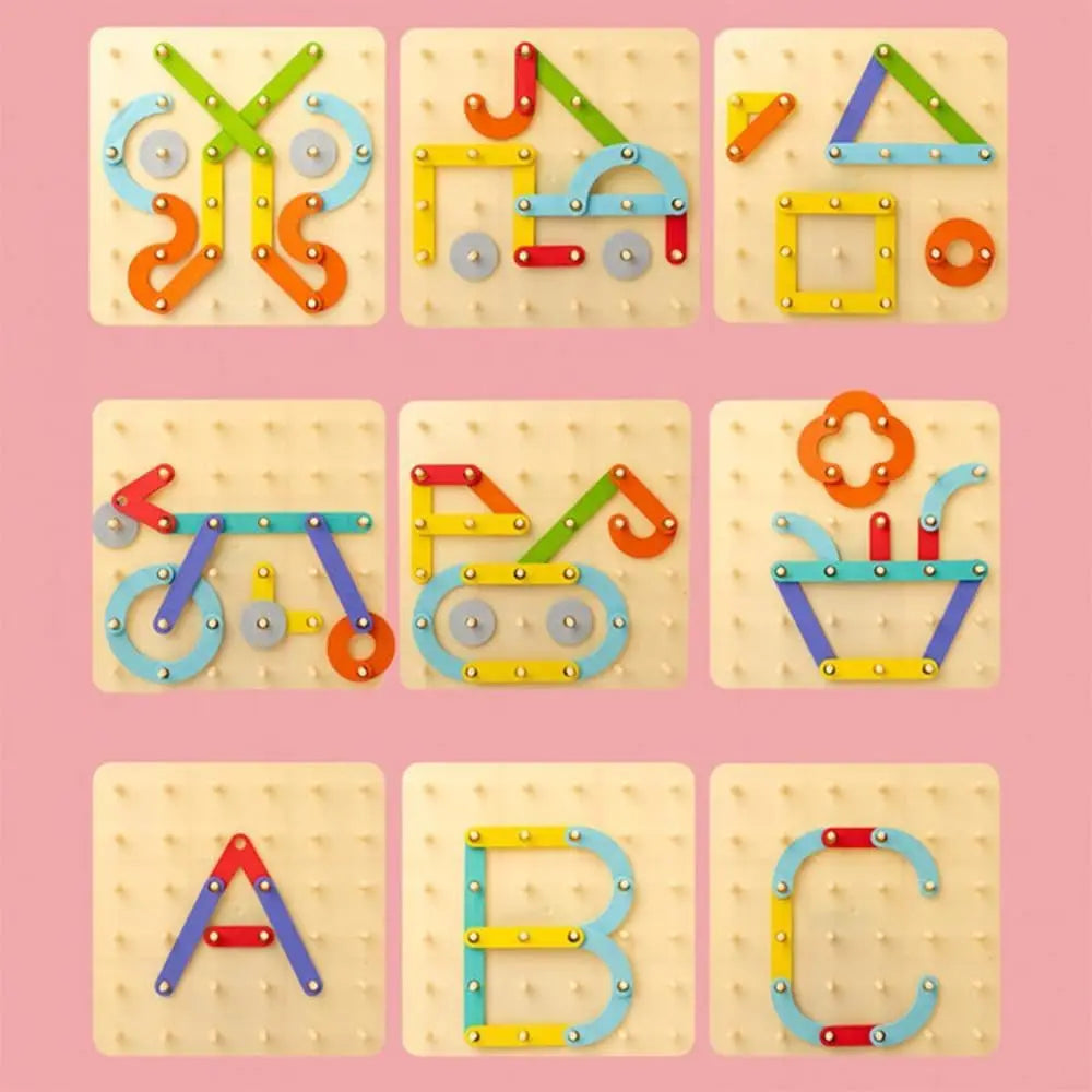 Board Puzzle Toy (Geometric Graphics with Cards)