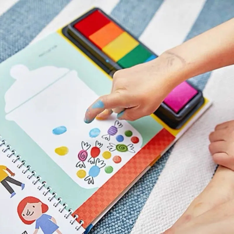Fingerprinting Books with Rubber Stamps Pad