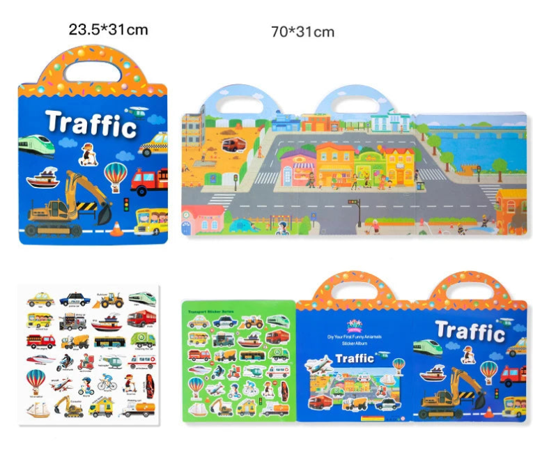 Cartoon Sticker Book (Reusable)