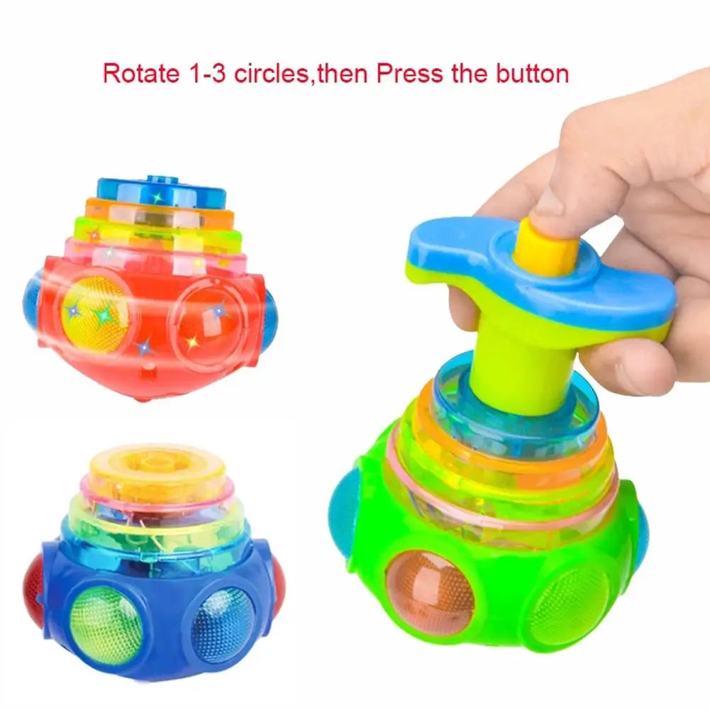 Colorful Flashing Gyro Music Spinning Toy