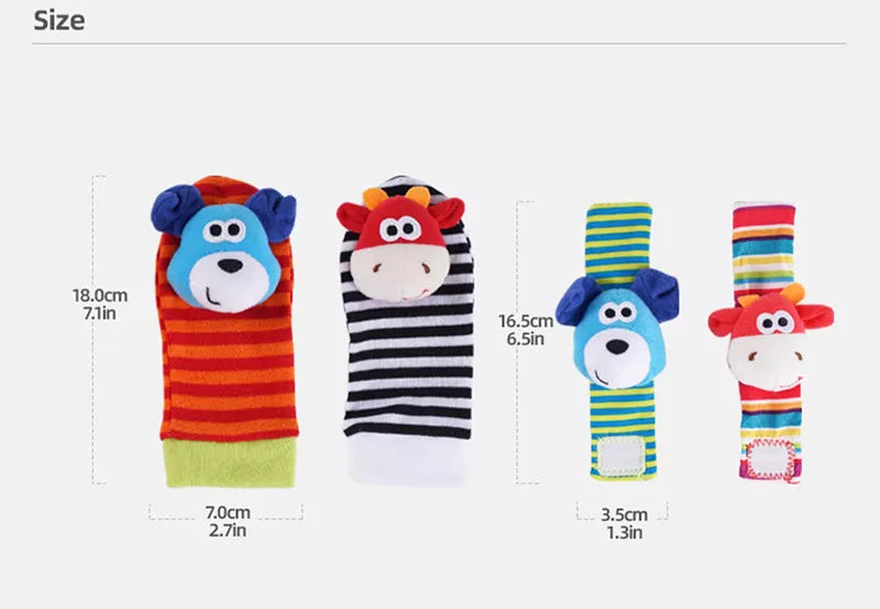 Baby Rattle Toys Wrist & Foot Finder Sock