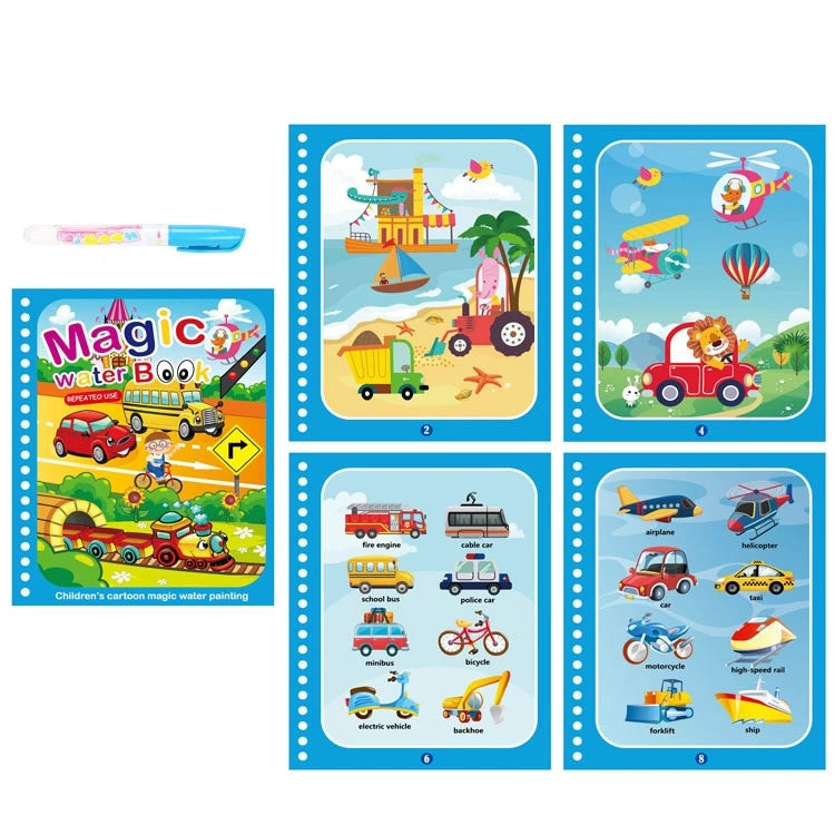 Magic Water Drawing Reusable Book