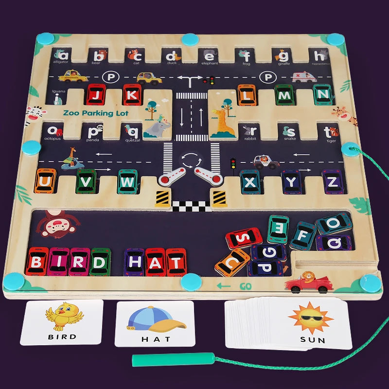 Magnetic Toy (English letters & car parking Maze)