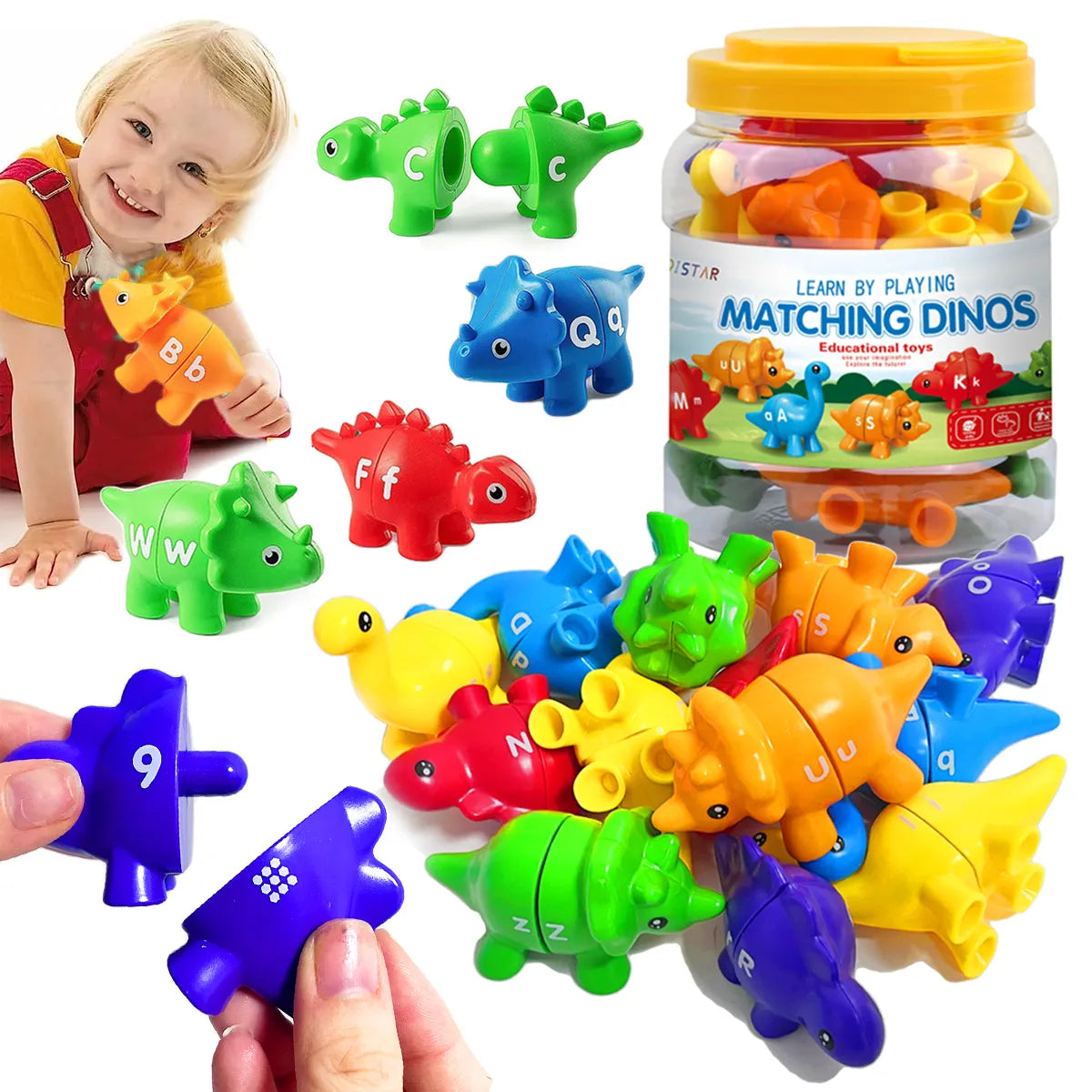 Dinosaur Matching Letters and Numbers