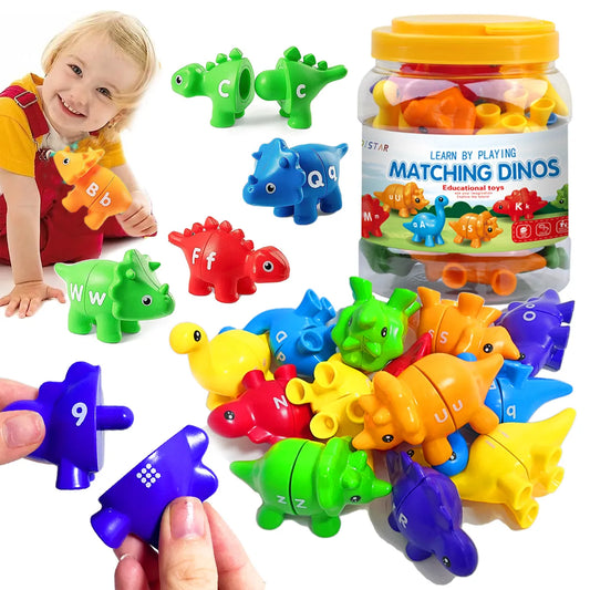Dinosaur Matching Letters and Numbers