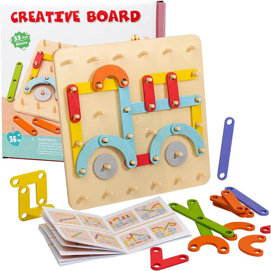 Board Puzzle Toy (Geometric Graphics with Cards)
