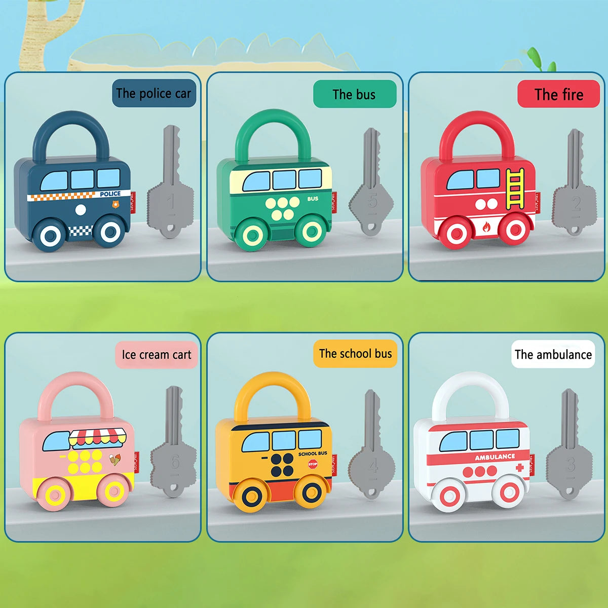 Matching number Car keys 6Pc