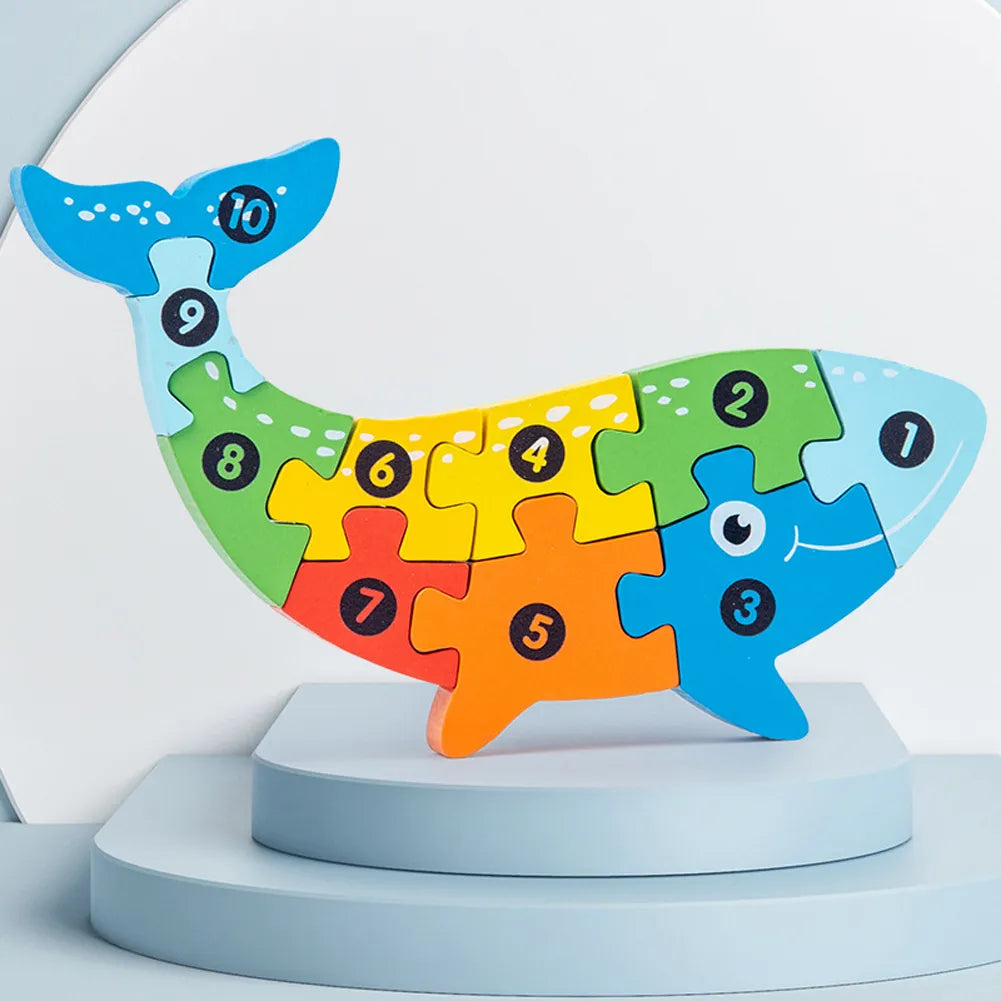 3D Wooden Animal Puzzles Childrens Toys