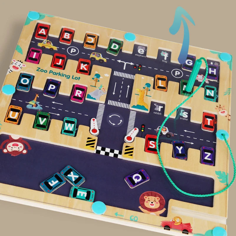 Magnetic Toy (English letters & car parking Maze)
