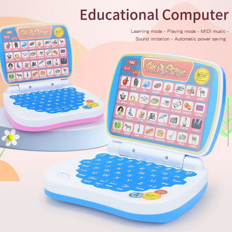 English Learning Small Battery Laptop Toy for Kids