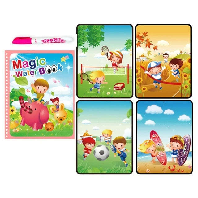 Magic Water Drawing Reusable Book
